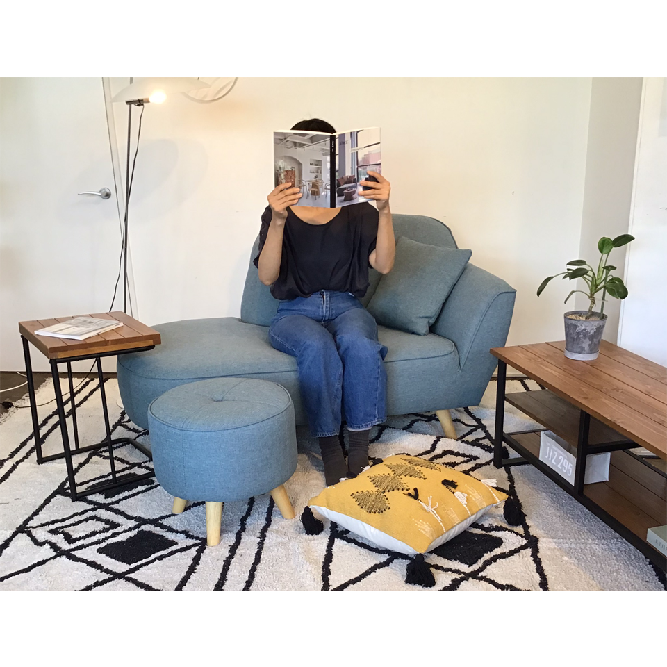 ソファYU8946B(オットマン付き)【送料・開梱設置無料】 ブルー 通販