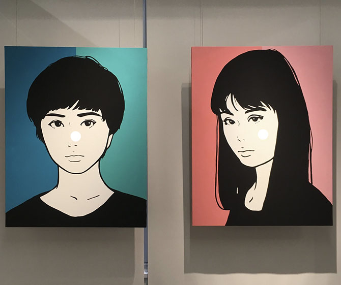 山口歴との合同展に出展されたKYNEの大作原画 ー NOISEKING ノイズキング