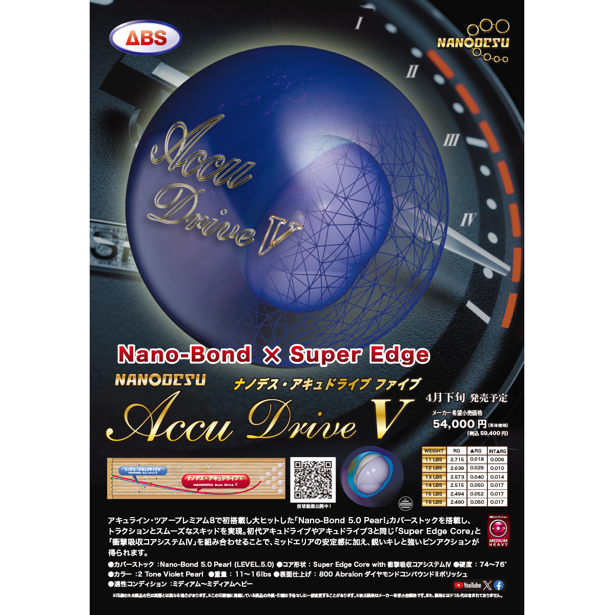 ABS)アキュドライブ5 [ABS] - 31,500円 : ボウリング用品通販 BOWLERS