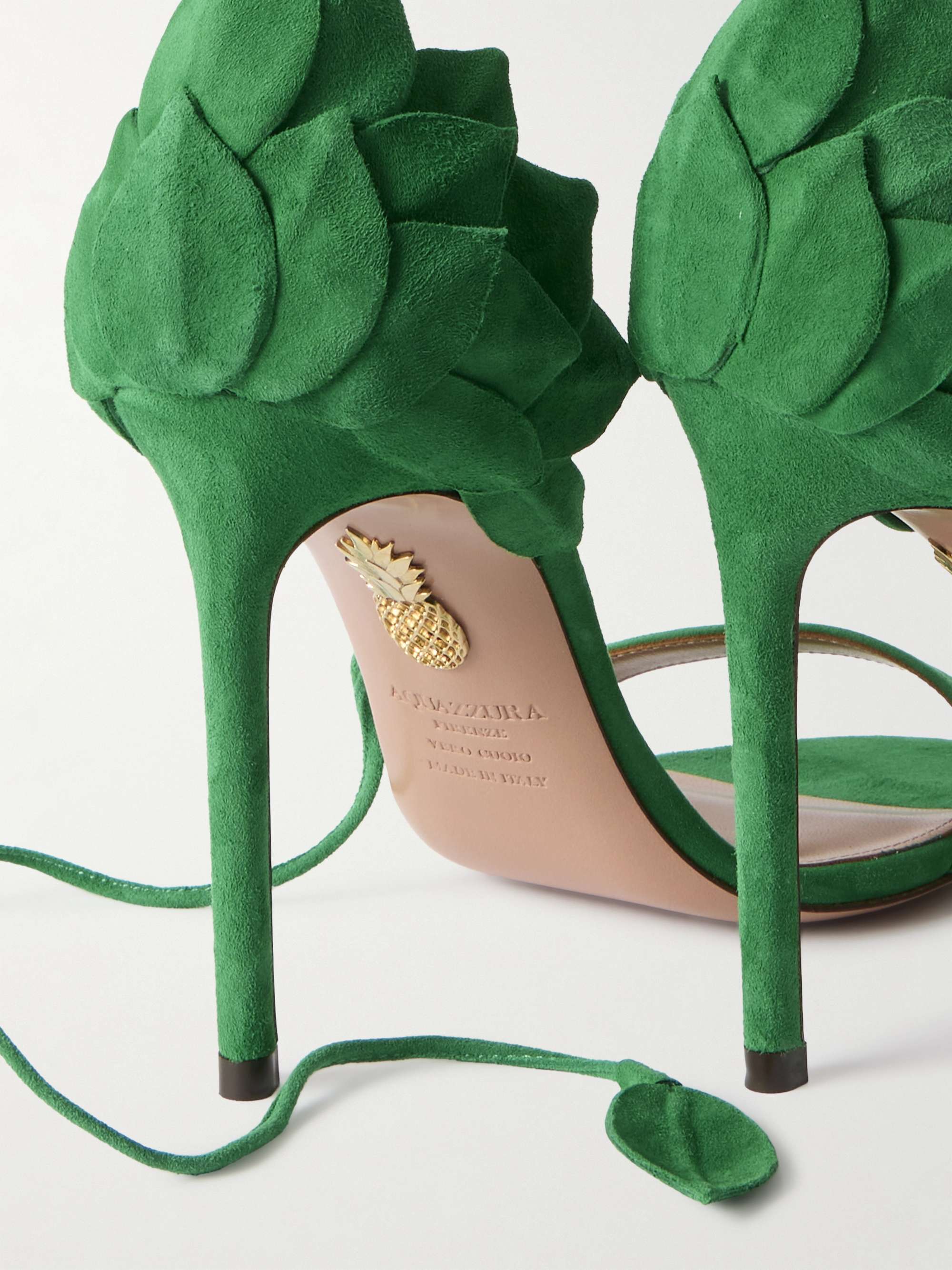 AQUAZZURA Hibiscus 105 lace-up suede sandals | NET-A-PORTER