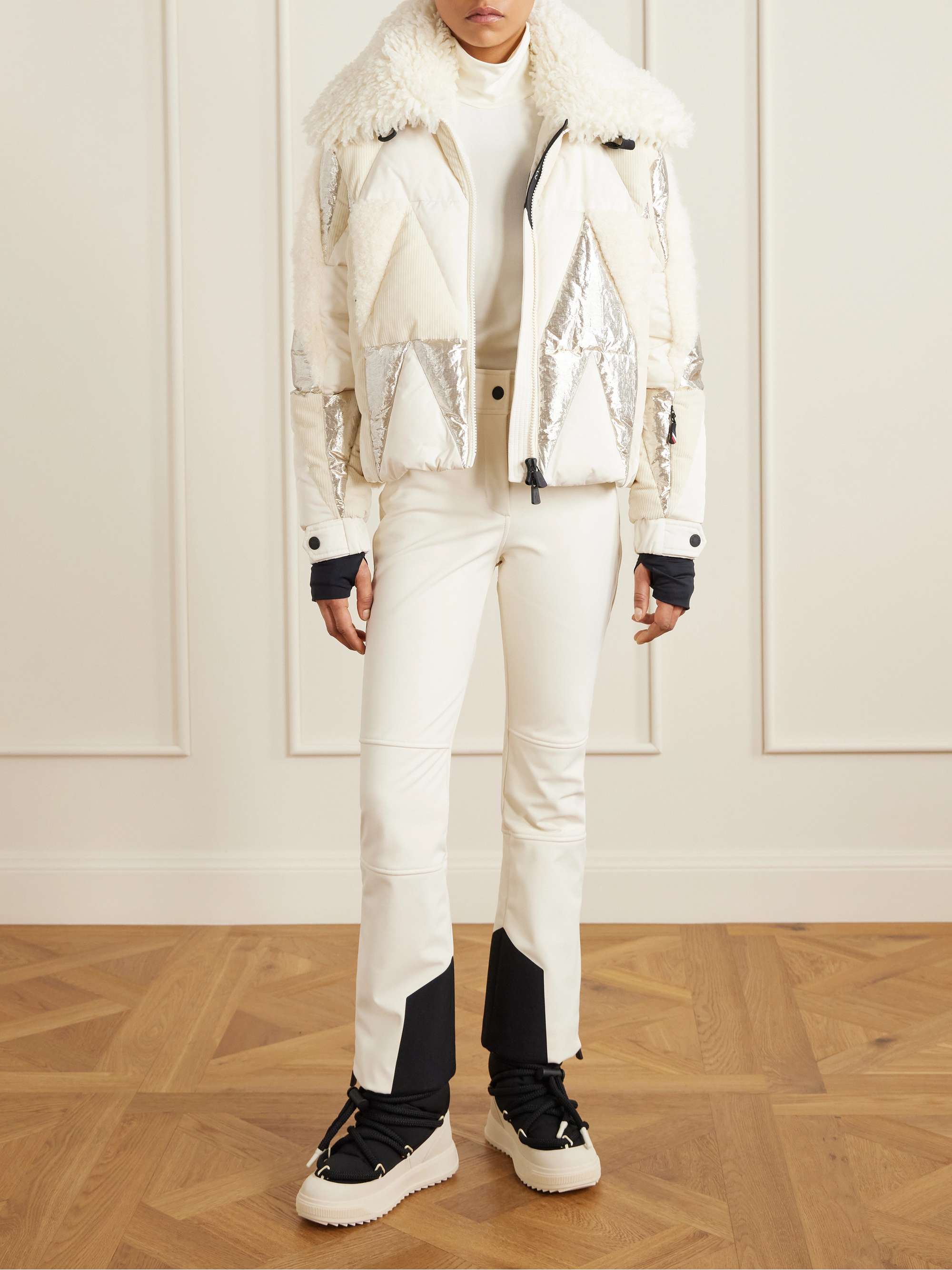 Cream Paneled bootcut ski pants | MONCLER GRENOBLE | NET-A-PORTER
