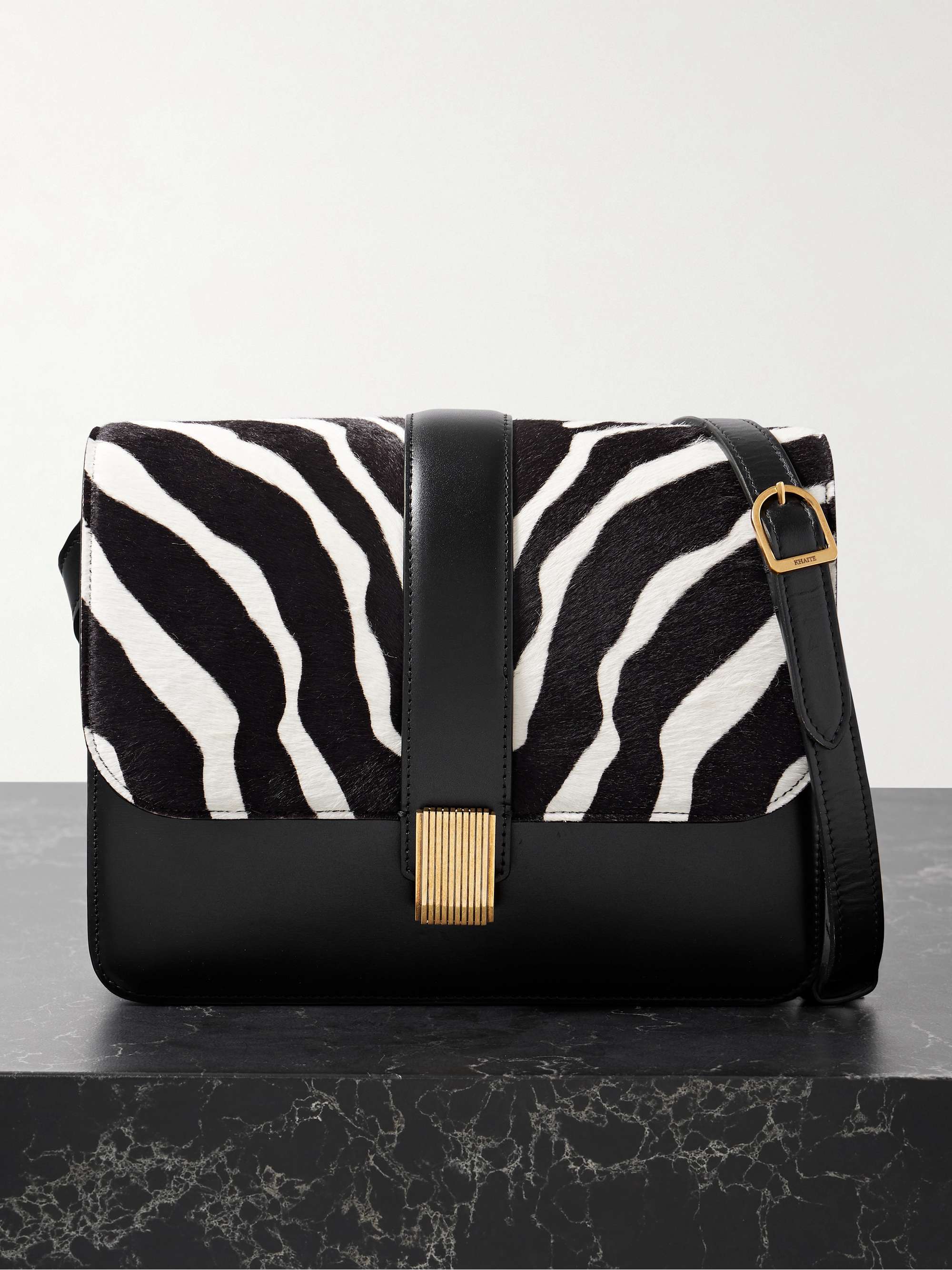 KHAITE Blake zebra-print calf hair and leather shoulder bag | NET