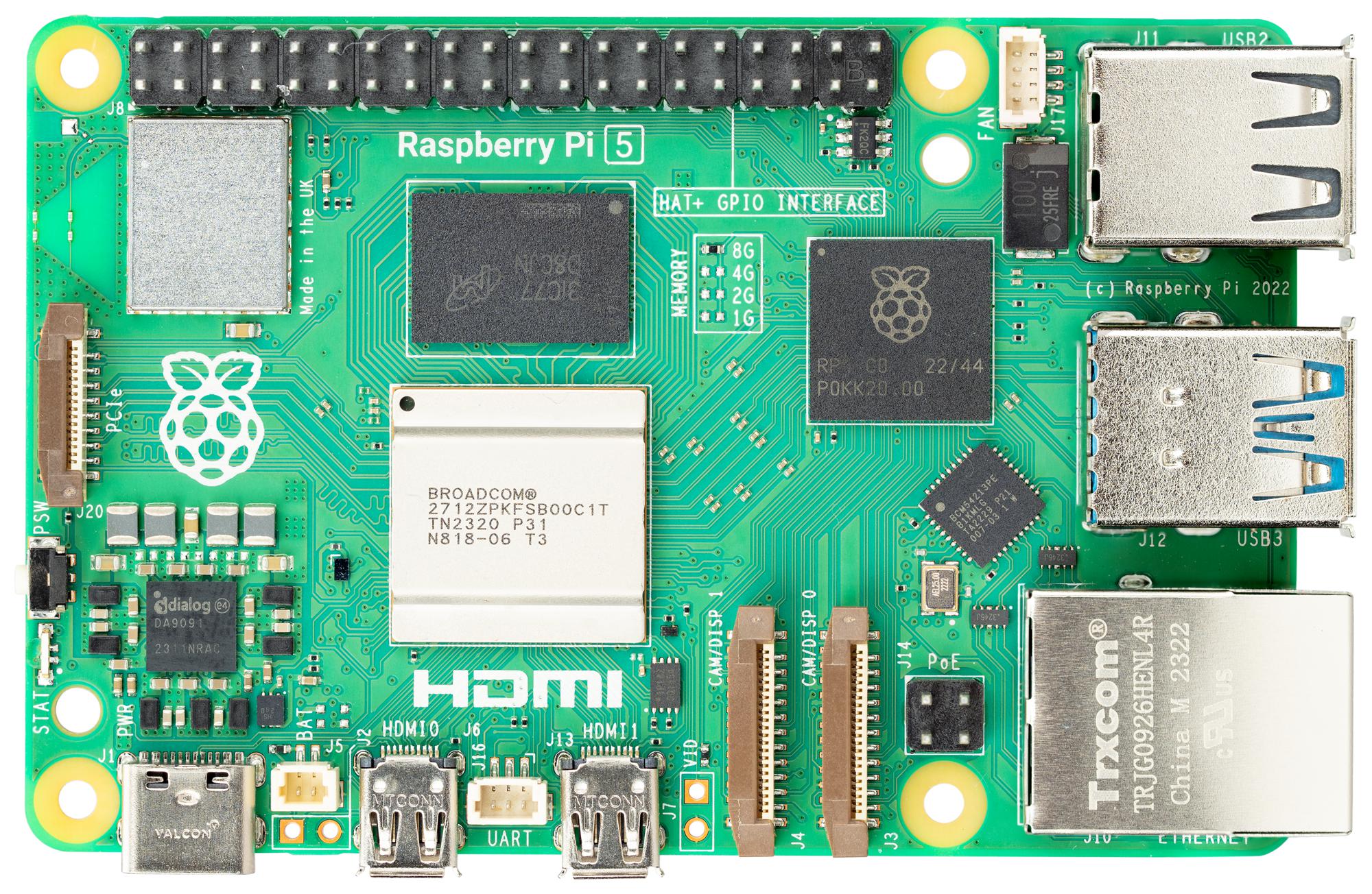 RPI5-8GB-SINGLE RASPBERRY-PI, SBC, Raspberry Pi5 8GB, BCM2712