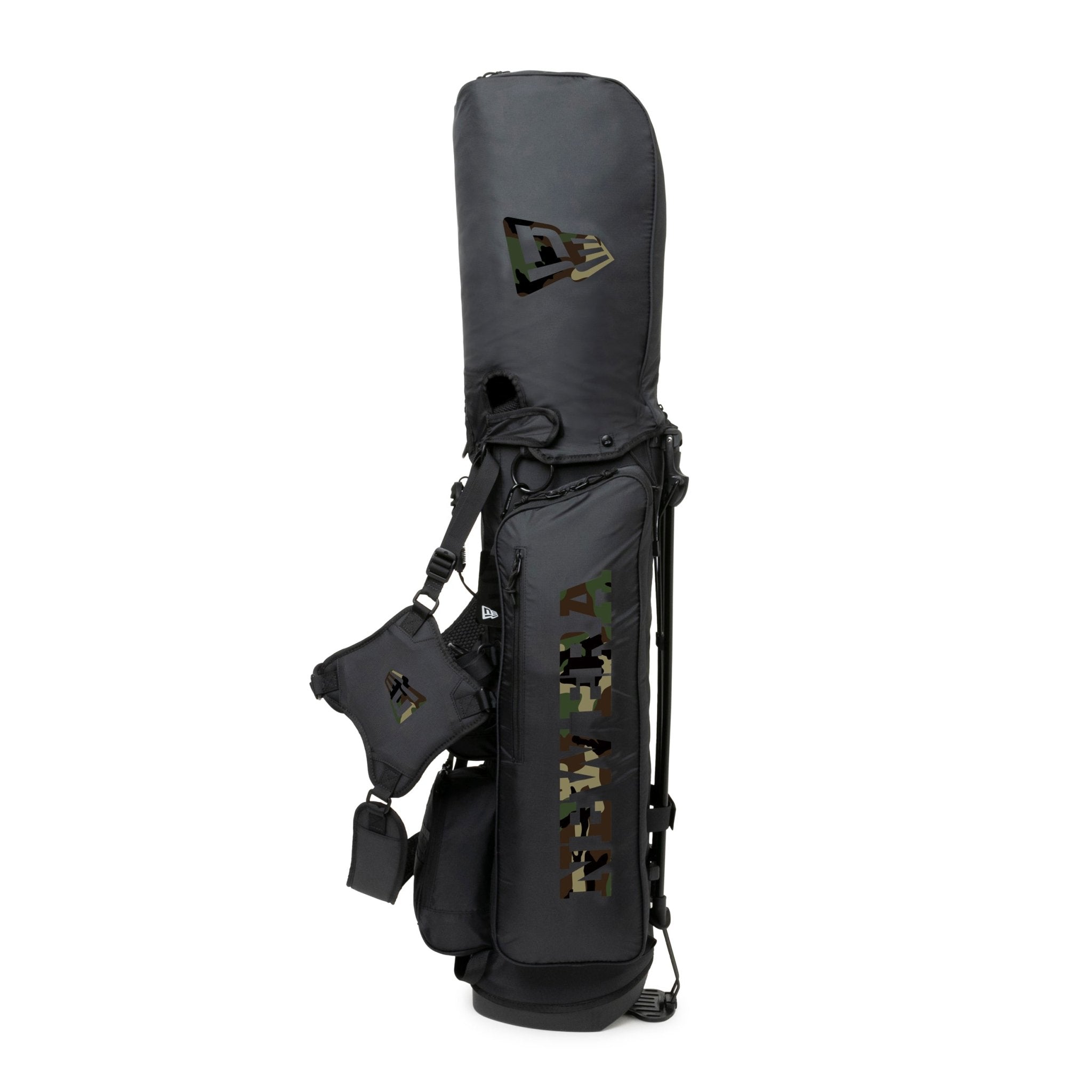 キャディーバッグ スタンド式 ワードマークロゴ ブラック × ウッド