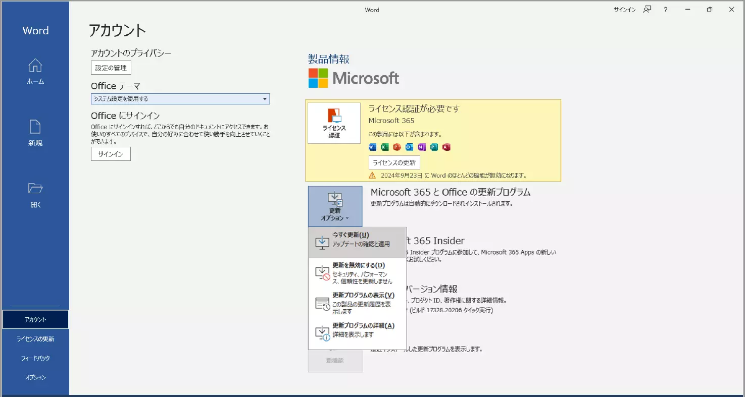 Office Home & Business 2024の初期セットアップとダウンロードの手順