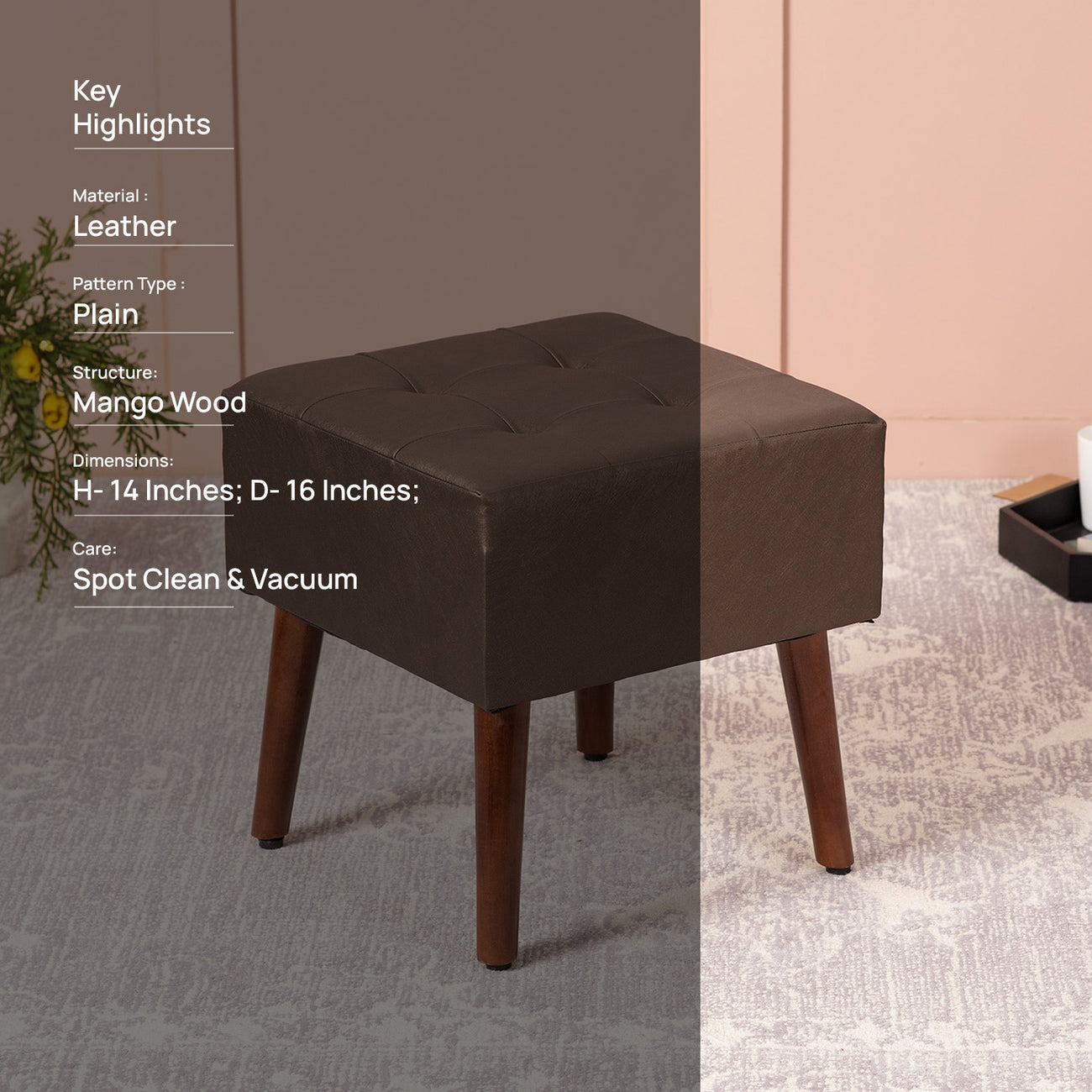 Axel Faux Leather Wooden bench stool for bedroom – Nestroots