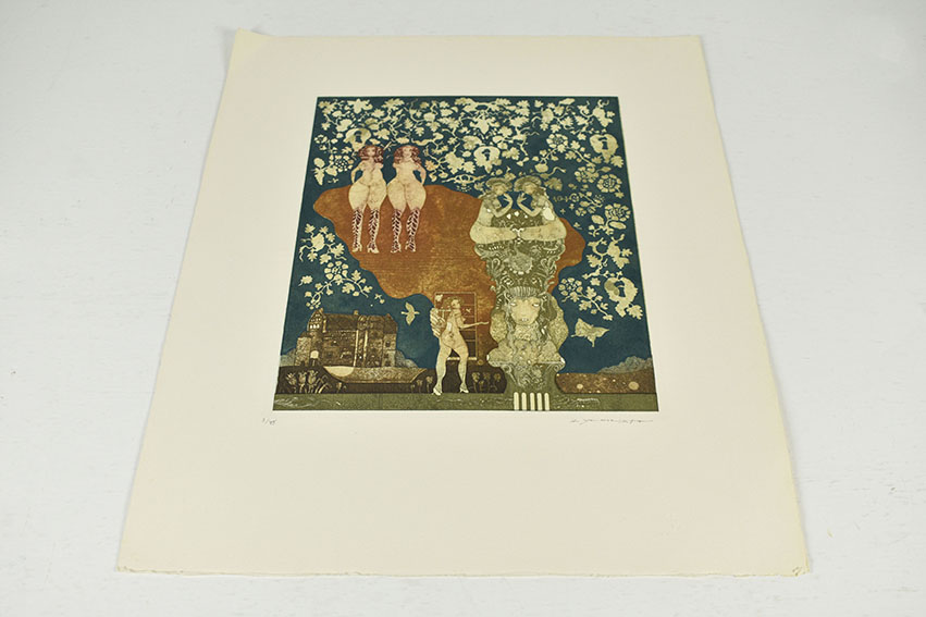 山下清澄版画「想像の様な女達XI」 | Natsume Books