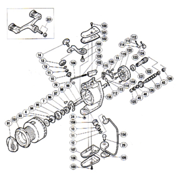 シマノ(SHIMANO) パーツ:95ステラ 4000 ダブルハンドル組 No201 01056