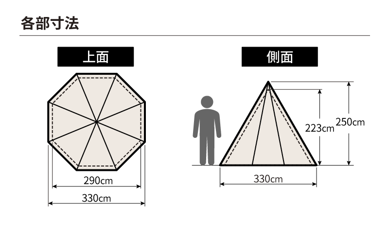 Hilander(ハイランダー) A型フレーム ティピーテント300(インナー