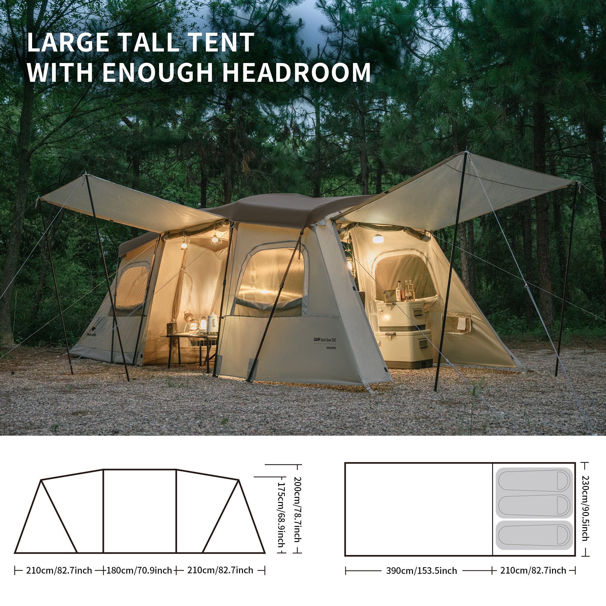 Naturehike Cloud Boat Fast Tunnel Tent