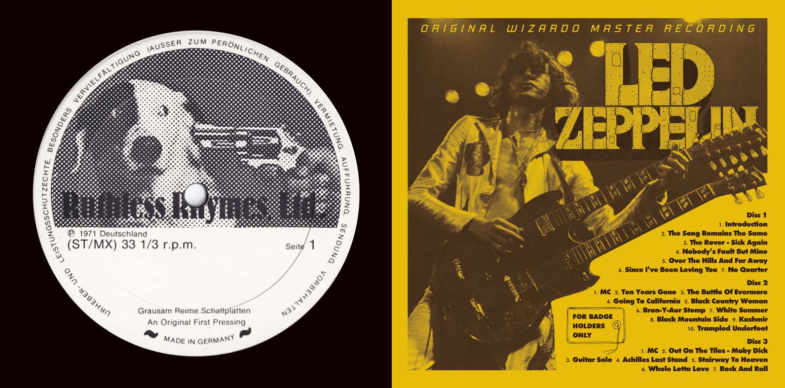 LED ZEPPELIN - FOR BADGE HOLDERS ONLY: ORIGINAL WIZARDO MASTER