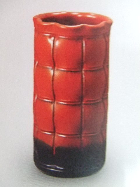 格子レッド傘立て｜中村陶器 信楽焼の通販サイト （滋賀/陶器/焼き物