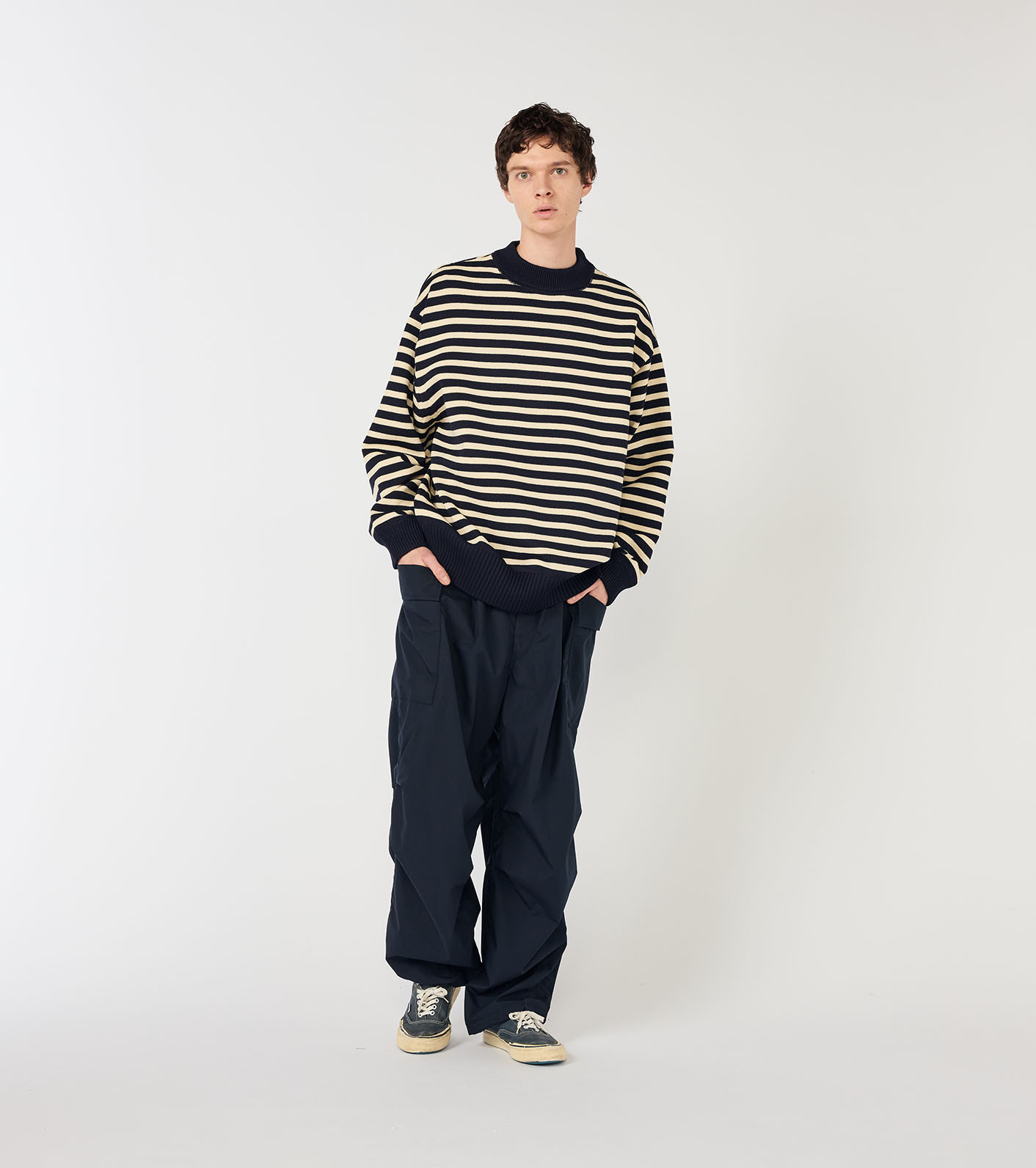 nanamica / Mock Neck Stripe Sweater