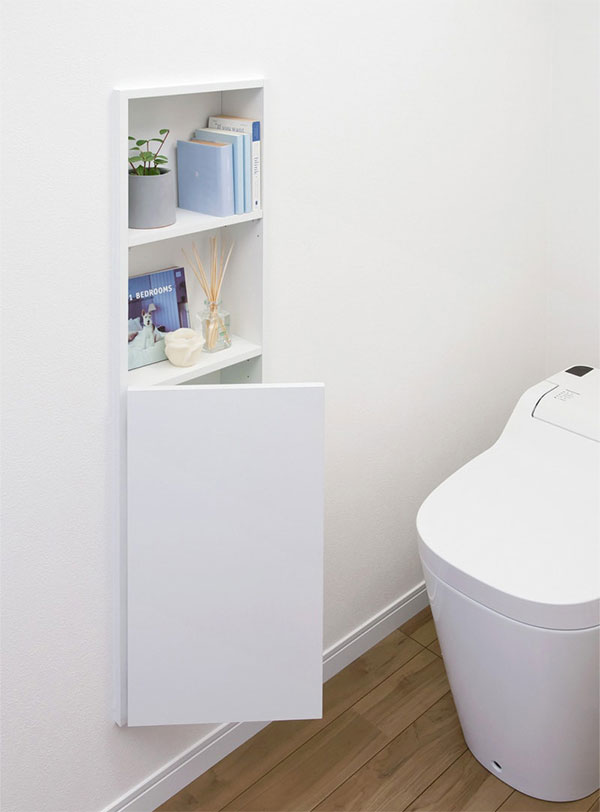 トイレ | 収納（トイレ収納・収納棚・壁厚ニッチ収納）、壁、床 | 収納