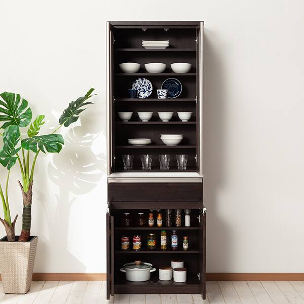 食器棚 (アルミナ2 70DBDBR) | ニトリネット【公式】 家具・インテリア通販