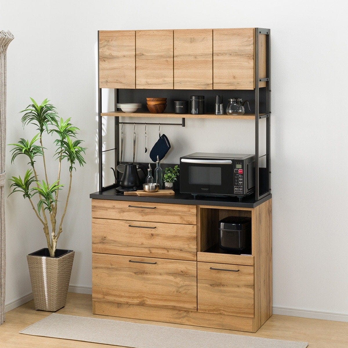 キッチンボード(IM301 120OP LBR/BK) | ニトリネット【公式】 家具