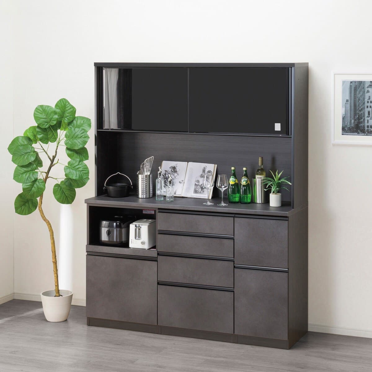 キッチンボード(チェルシー KB160DKB BS/BS) | ニトリネット【公式