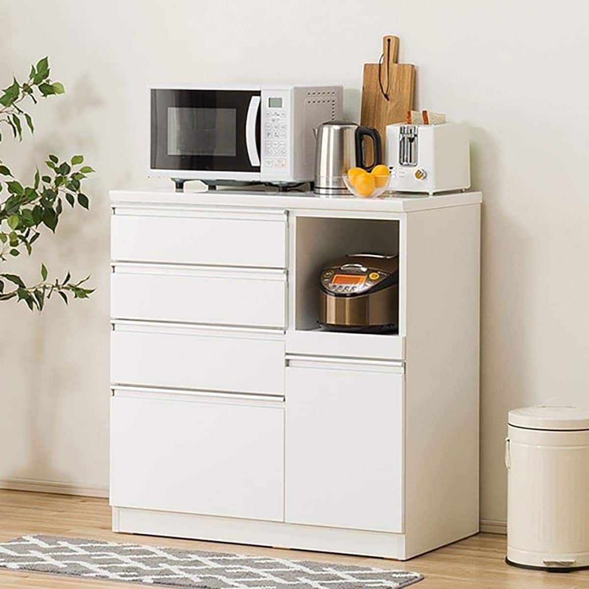 キッチンカウンター(レジューム 90QH-R WH) | ニトリネット【公式