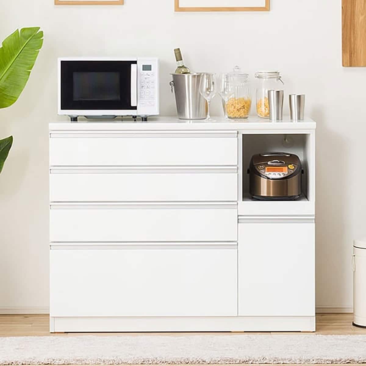 キッチンカウンター(レジューム 120-2SH-R WH) | ニトリネット【公式