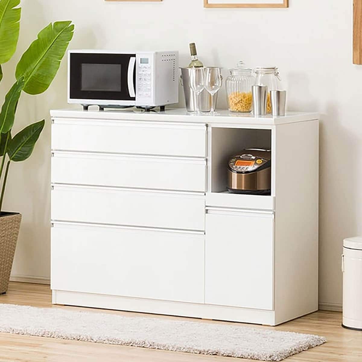 キッチンカウンター(レジューム 120-2SH-R WH) | ニトリネット【公式