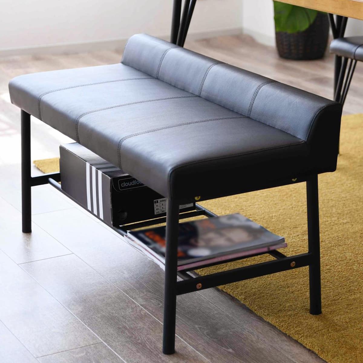 ヴィンテージ風 棚付きベンチ (BK) | ニトリネット【公式】 家具