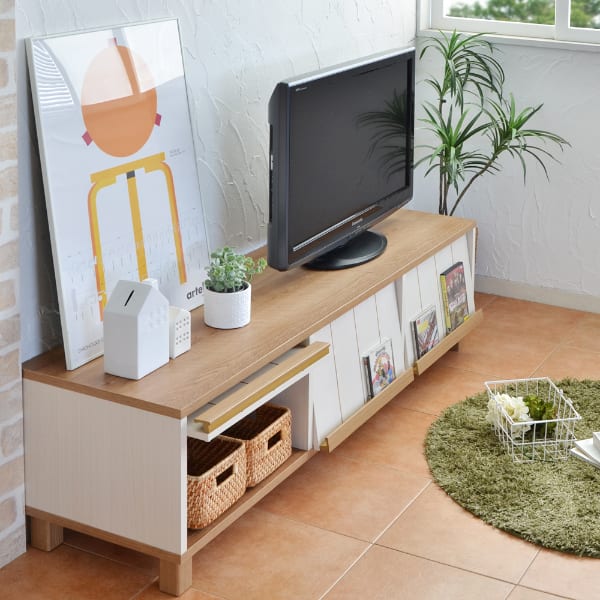 フレンチカントリー調 フラップ式扉テレビ台 (WH) | ニトリネット