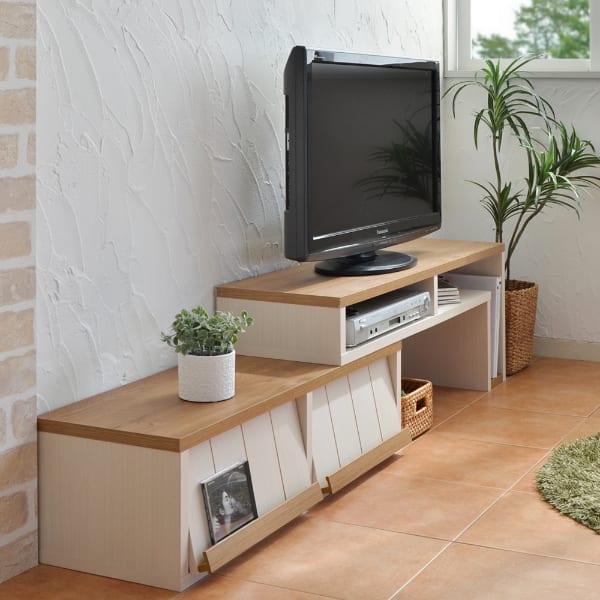 奥行き30cmの薄型伸長式テレビ台 (幅105-192cm WH) | ニトリネット