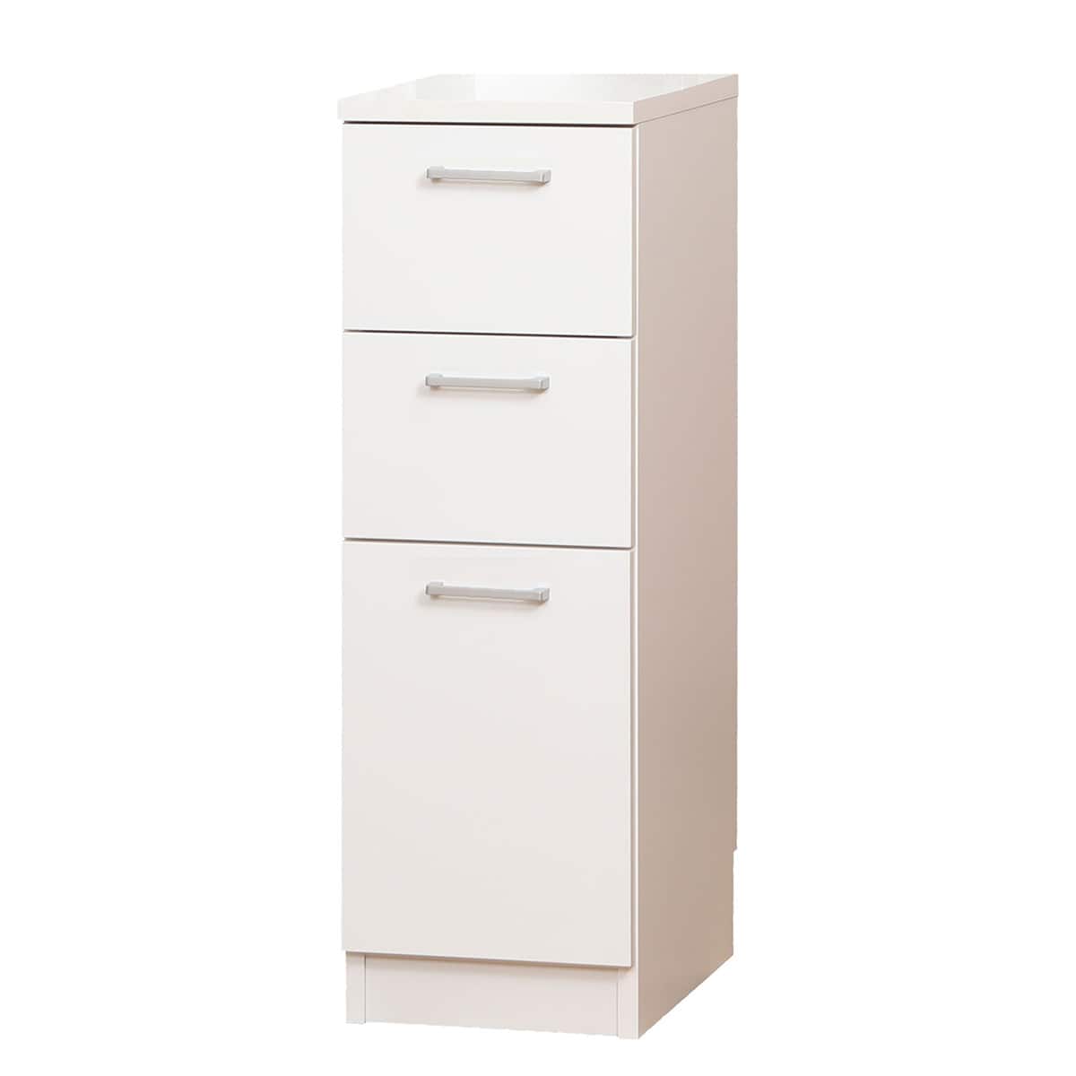 引き出しタイプ] 幅1cm単位で選べる隙間収納ロータイプ WH (幅28×奥行