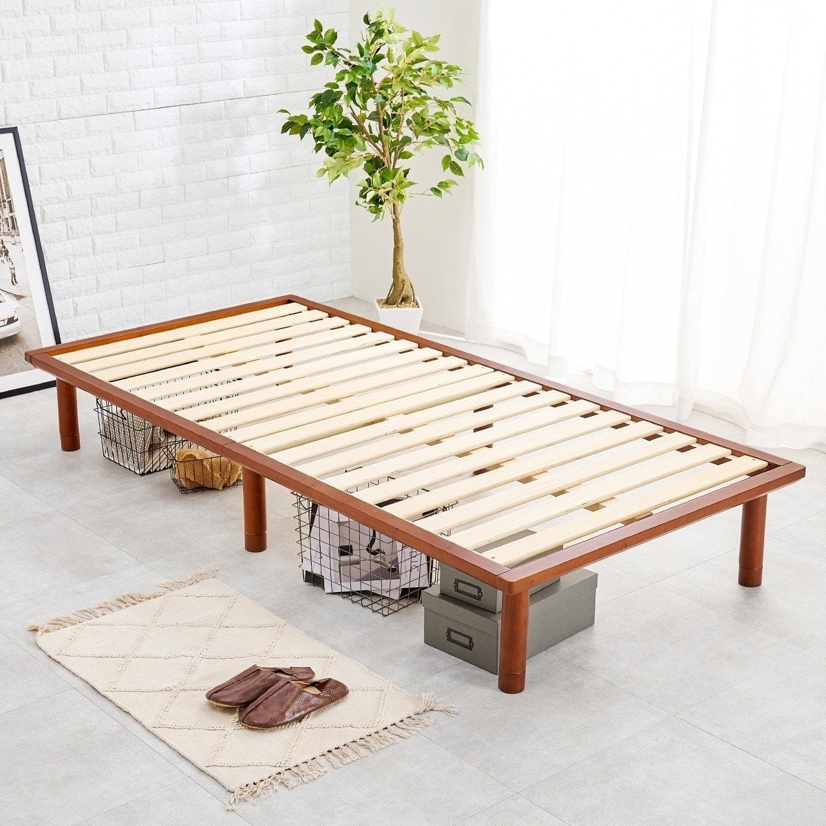 頑丈ロングすのこベッド (シングル DBR) | ニトリネット【公式】 家具