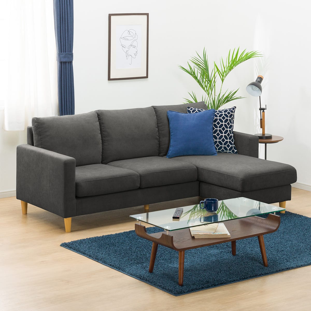 ポケットコイルカウチソファ 布張りタイプ (MPC8280 DGY) | ニトリ