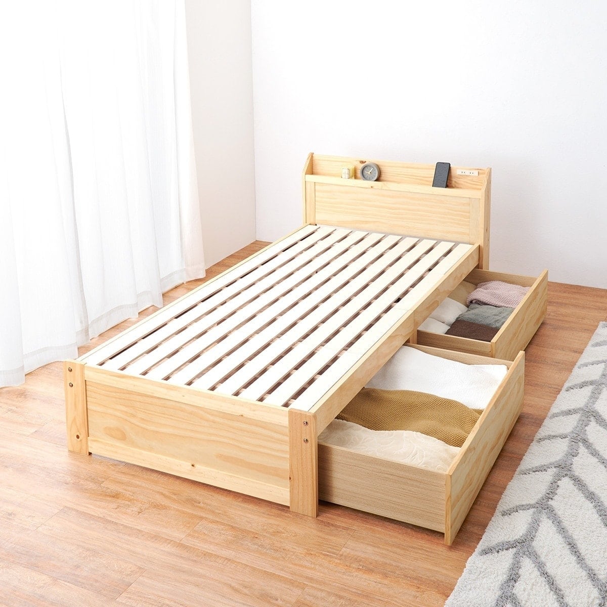 大容量収納付き 頑丈ベッドフレーム (シングル NA) | ニトリネット