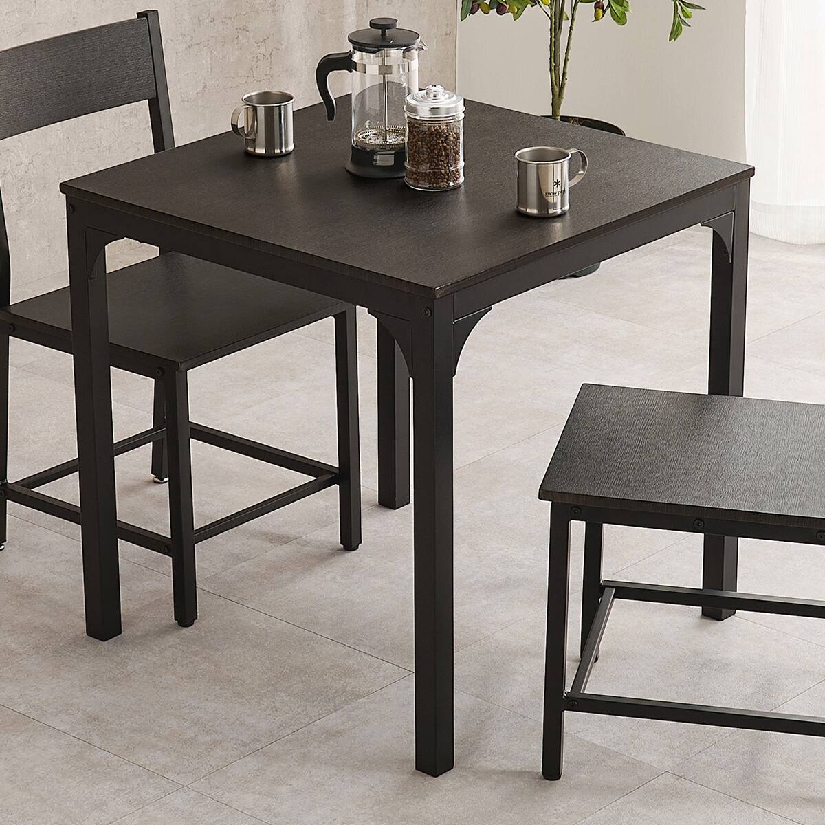 シンプルな木目調ダイニング3点セット LDS4553 (DBR/BK) | ニトリ