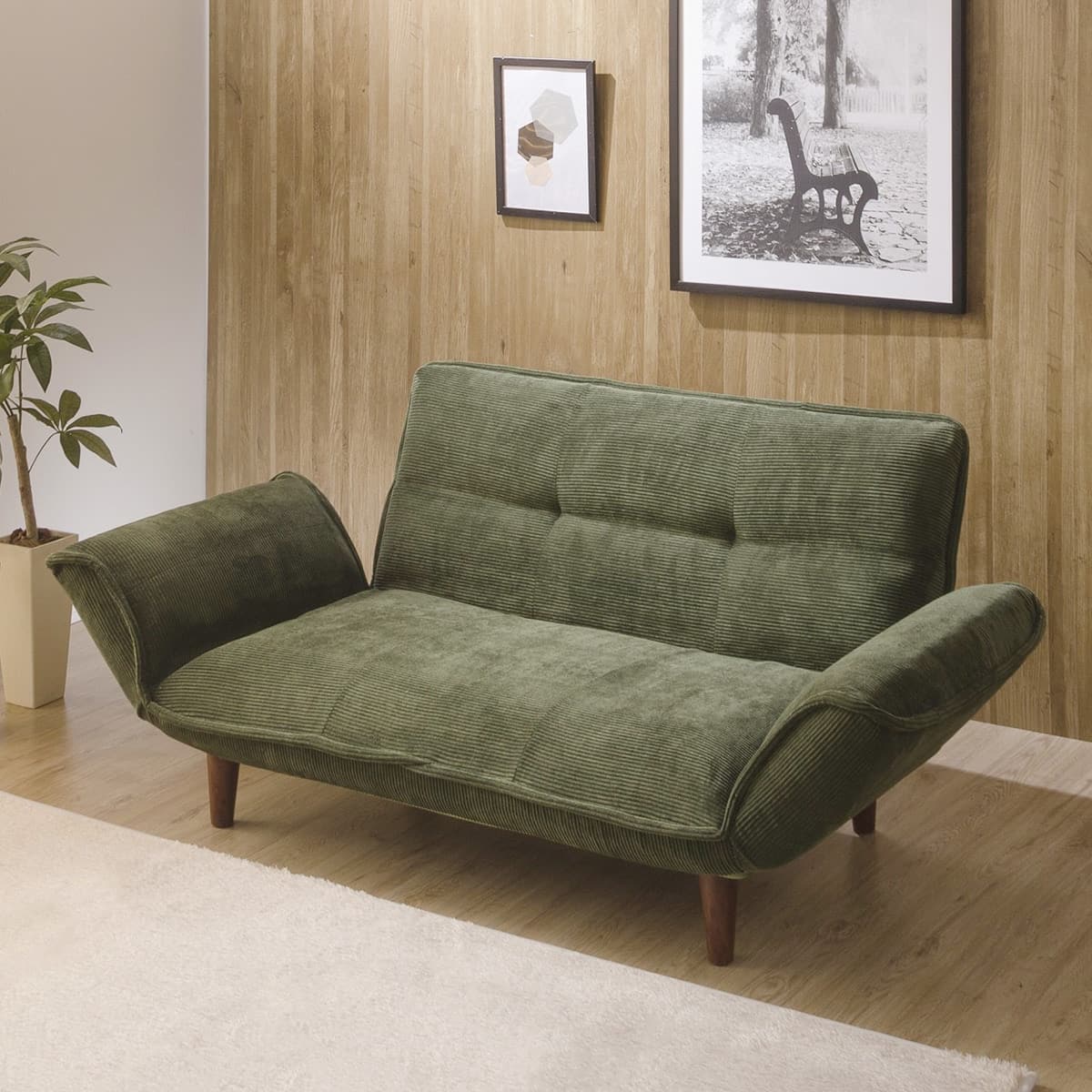 2人掛けコンパクトカウチソファ 布張りタイプ (ヴィンテージ YGR