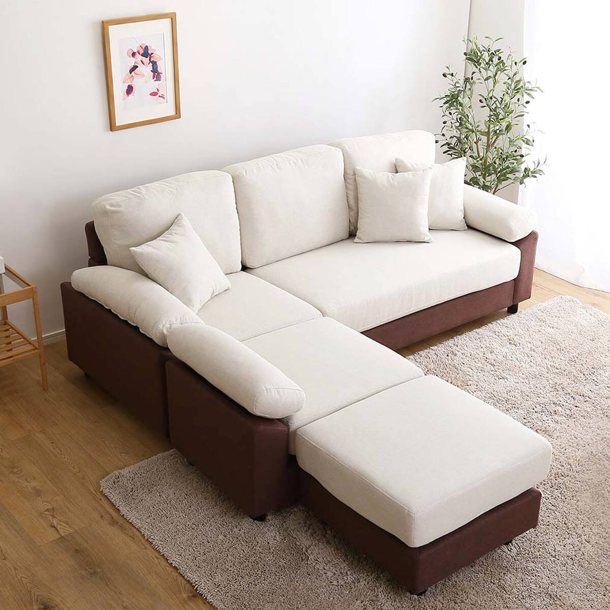 5人掛けコーナーカウチソファ 布張りツートンタイプ (IV) | ニトリ