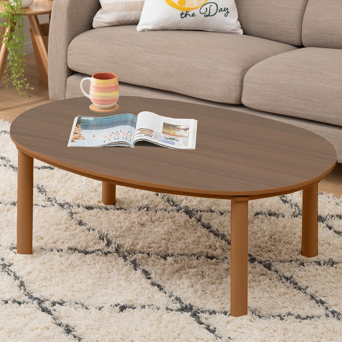 ニトリ リビングこたつ(コラムS 105楕円 MBR） - 通販 | 家具と