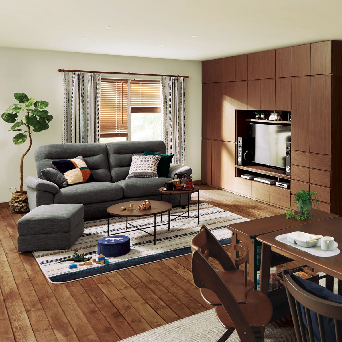 円形テーブルセット(ヴェルカー7050MBR) | ニトリネット【公式】 家具