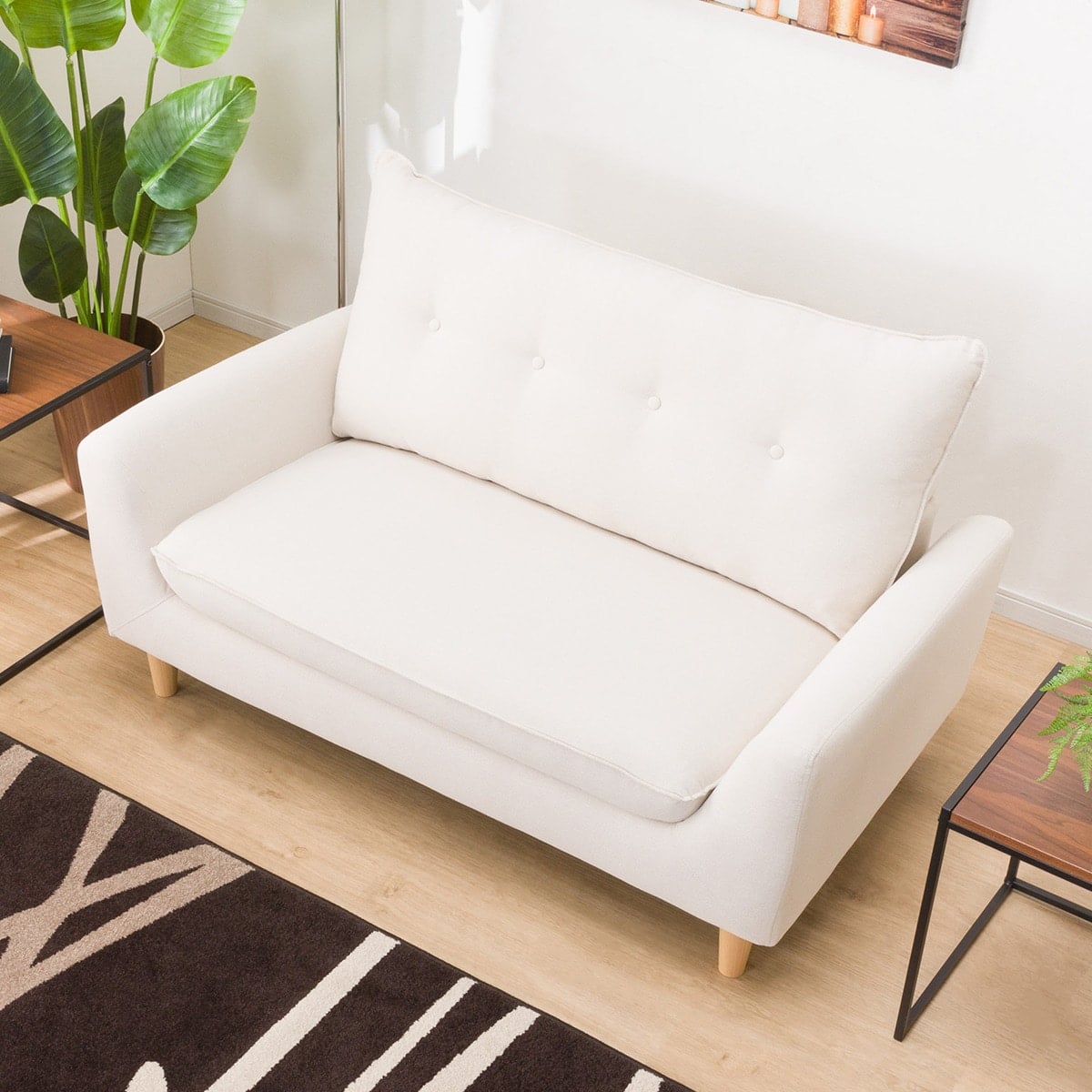 ローソファにもなるコンパクトソファ 布張りタイプ (Nパック4 BE