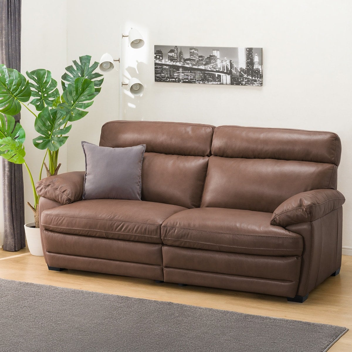 3人掛けソファ 本革タイプ (Z278KD DBR) | ニトリネット【公式】 家具