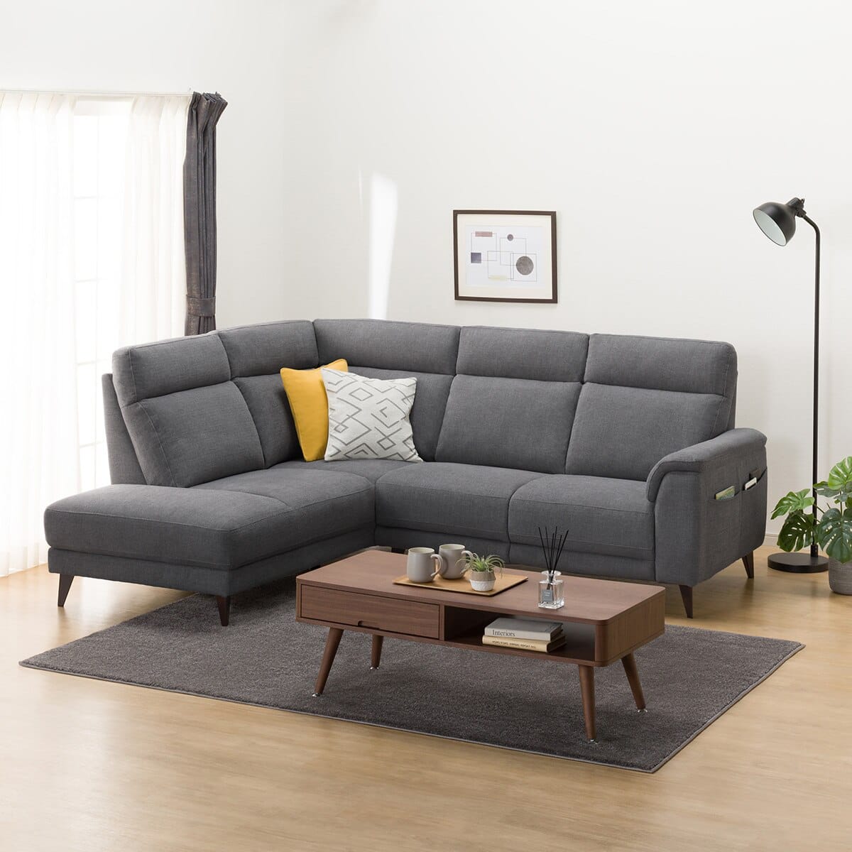 コーナーソファセット 布張りタイプ(LB07 右コーナー DGY) | ニトリ