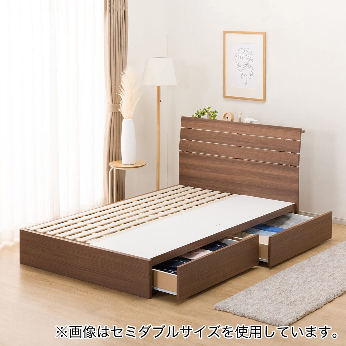 シングルベッドフレーム(EB-001 引出し付き MBR DR) | ニトリネット