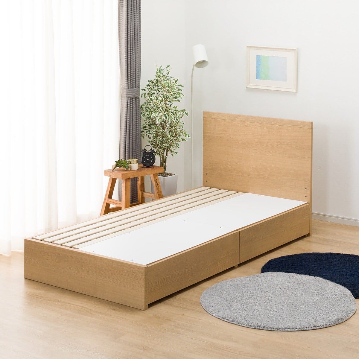 シングル 収納付きベッドフレーム(NS-001 浅型/すのこ LBR) | ニトリ