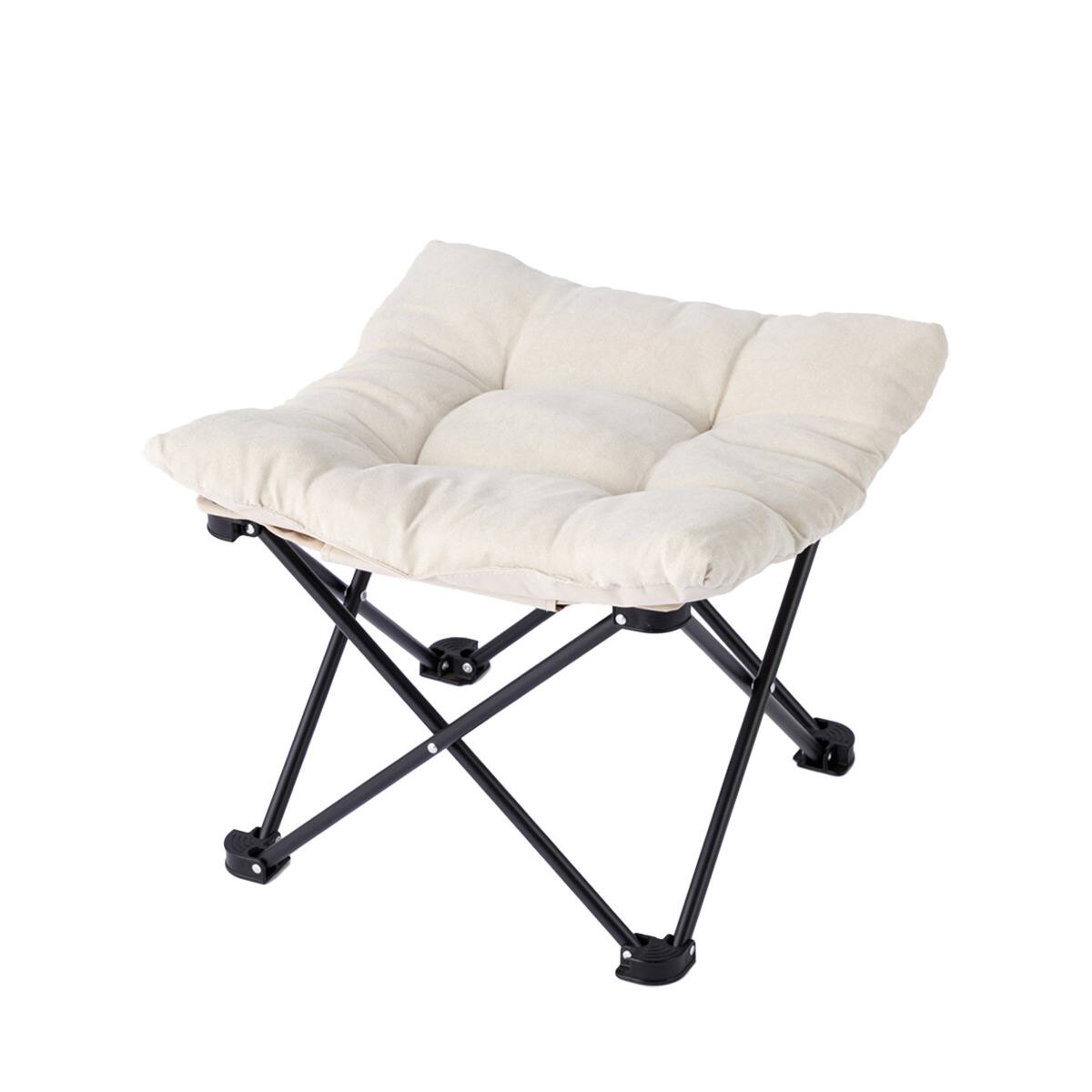 オットマンとしても使える 洗える折りたたみスツール(ベージュ C01SS