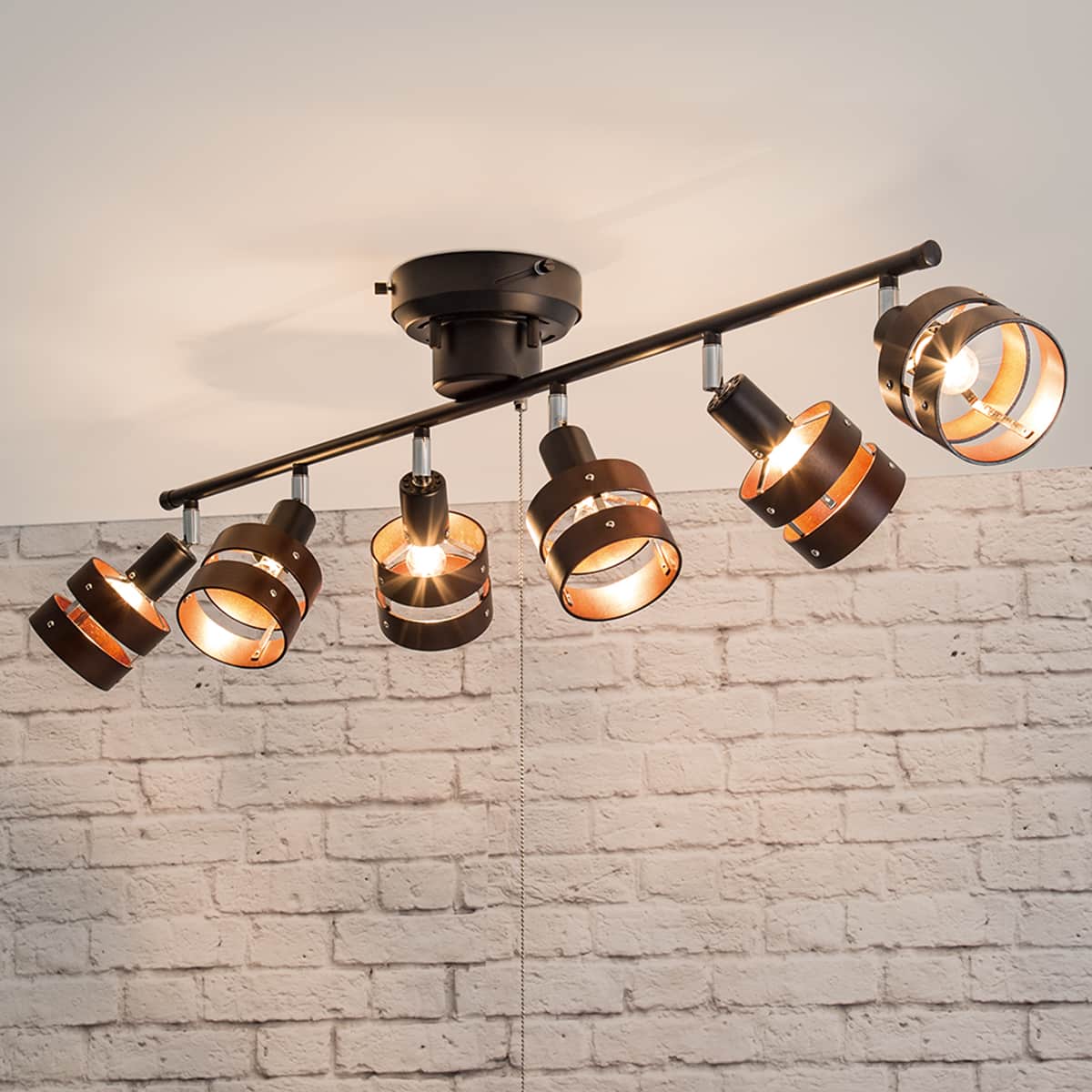 シーリングライト Nウッドリング6灯(P-6DBR) | ニトリネット【公式