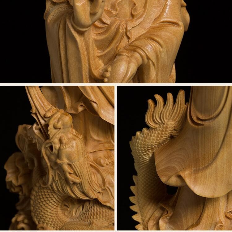 仏像 木彫り 龍に乗った観音様 – 念珊閣仏像