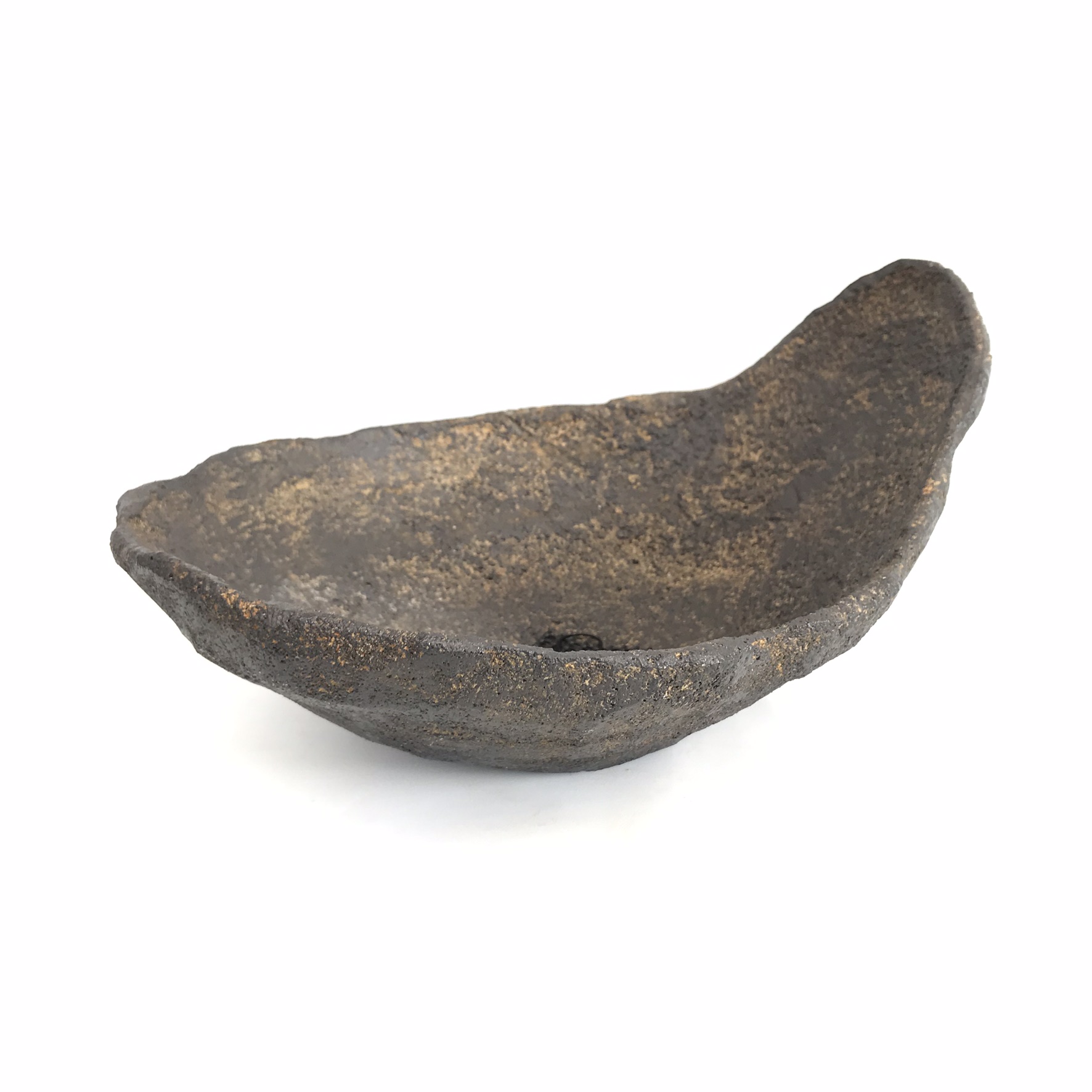 鉢は樹や草花の表情をがらっと変える【くらま岩盆栽変形鉢 直径