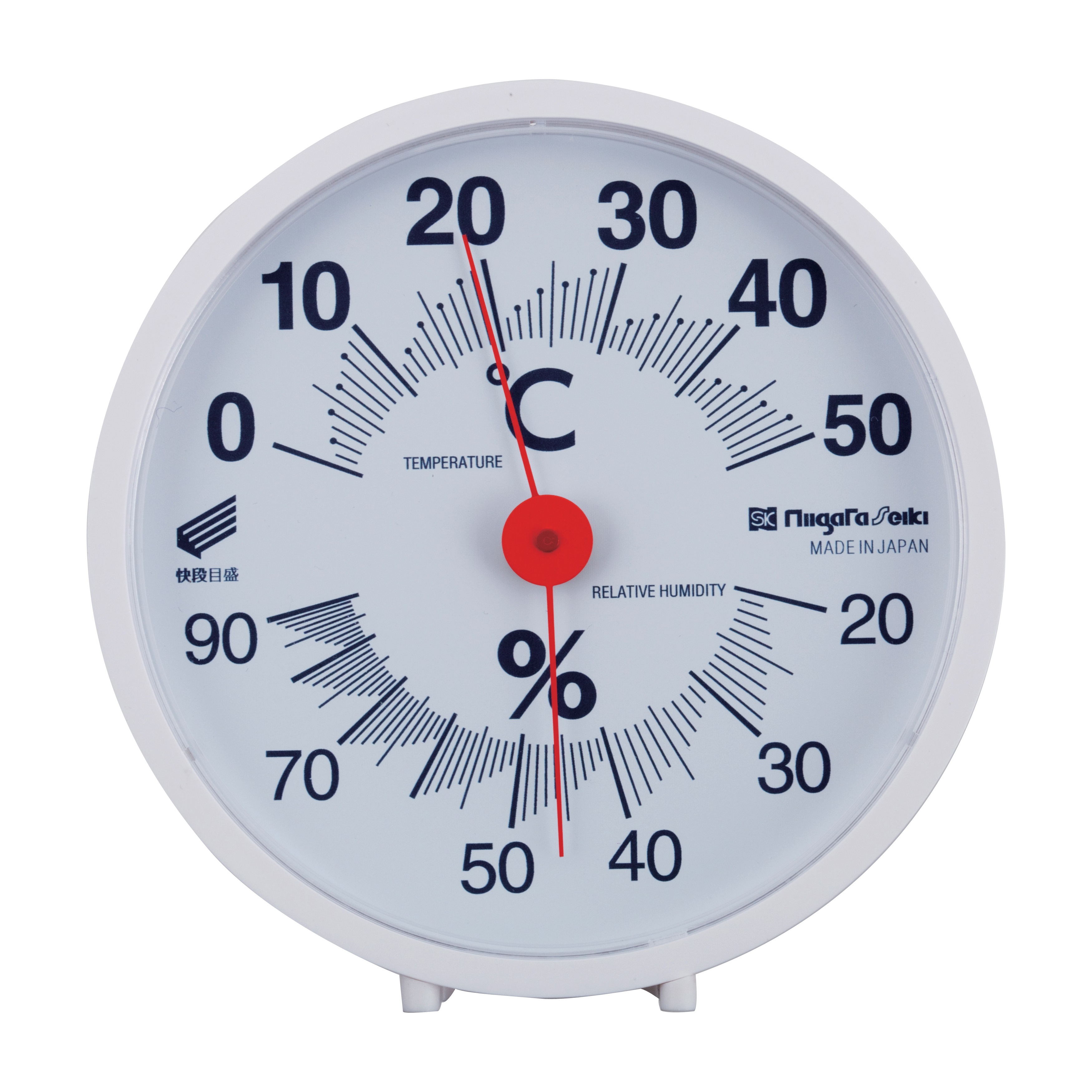 製品情報｜温湿度計 快段目盛 丸型 白｜新潟精機株式会社｜新潟精機
