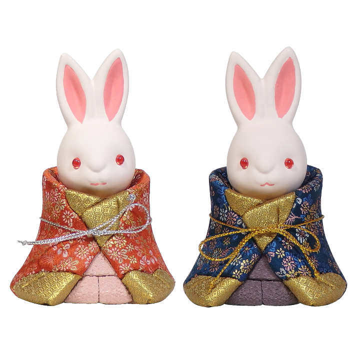 木目込人形 ひな人形 立雛 うさぎ雛_小花【人形堂】