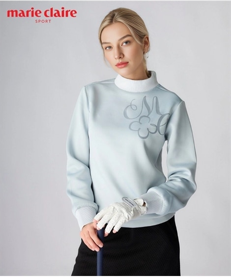 ダンボールニット長袖モックネックプルオーバー（marie claire sport