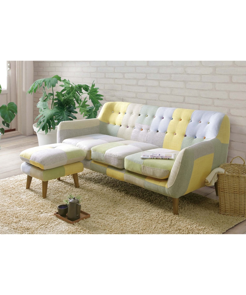 オットマン｜スツール パッチワーク風 ファブリック 通販【ニッセン】