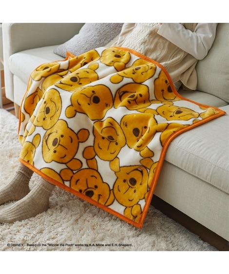 ふんわりフランネルひざ掛け くまのプーさん「フェイシーズ/プー
